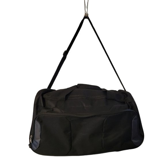 Duffle Bag Black Zipper Opening and Outside Pocket Large 22 x 12 x 12 - Picture 1 of 11